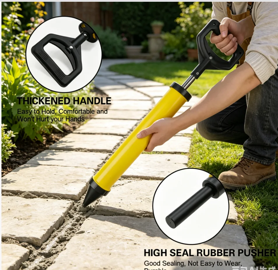 4-in-1 Manual Grout Filling Tools 4 Nozzles Applicator Hand Tools Caulking Gun Grouting Mortar Sprayer Cement Lime Pump-OEM