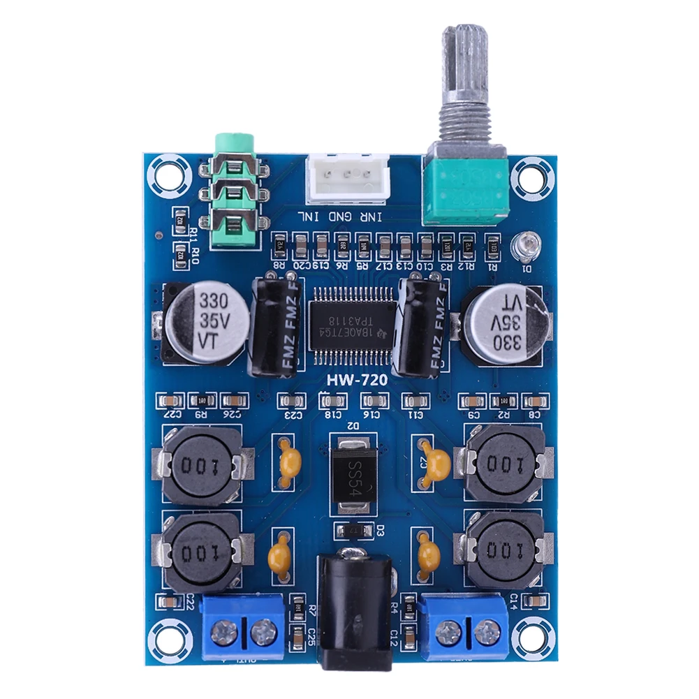 TPA3118D2 Audio Power Amplifier Board HD Audio Amplifier Output Module 2x45W 3A DC 12-28V Dual Channel for Car Computer Speaker