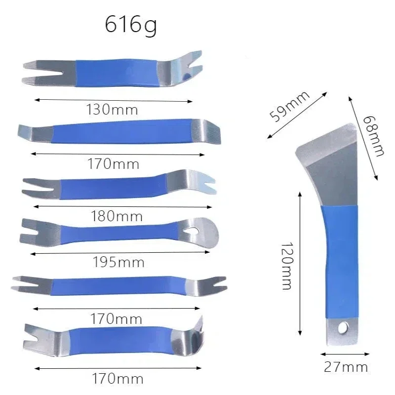 Car Audio Removal Tool Skid Plate Stainless Steel Plastic Door Plate Removal Rubber Buckle Buckle Skid Plate Driver 7pcs Set