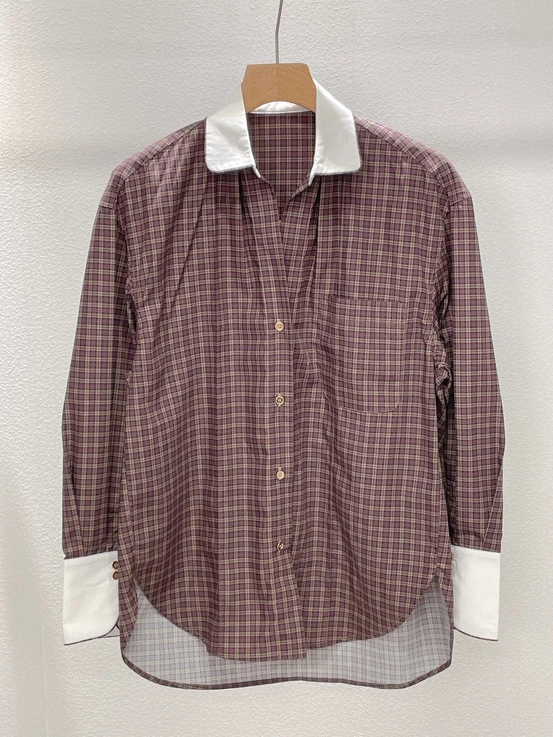 

Winter Plaid irt Women's Select Overseas Buyer ort Front Long Ba Age Reduction Sli Cheered Dr irt for Ladies