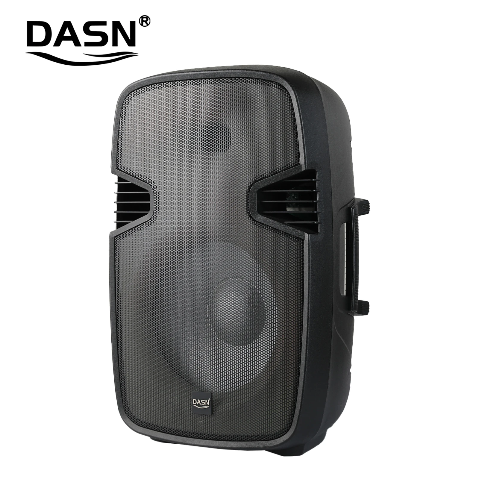 DASN SCV15AF-LED25 15 Inch 480W 2 Way Professional Active Plastic Full Frequency DJ Home Theater PA Speaker with LED with Wheels