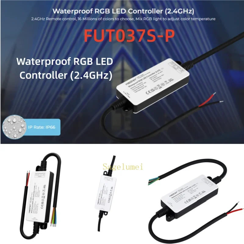 Miboxer WP تحكم FUT035S-P SingleColor CCT RGB RGBW RGB + CCT 2.4G LED قطاع تحكم مقاوم للماء IP66 FUT038/037/036/039S-P