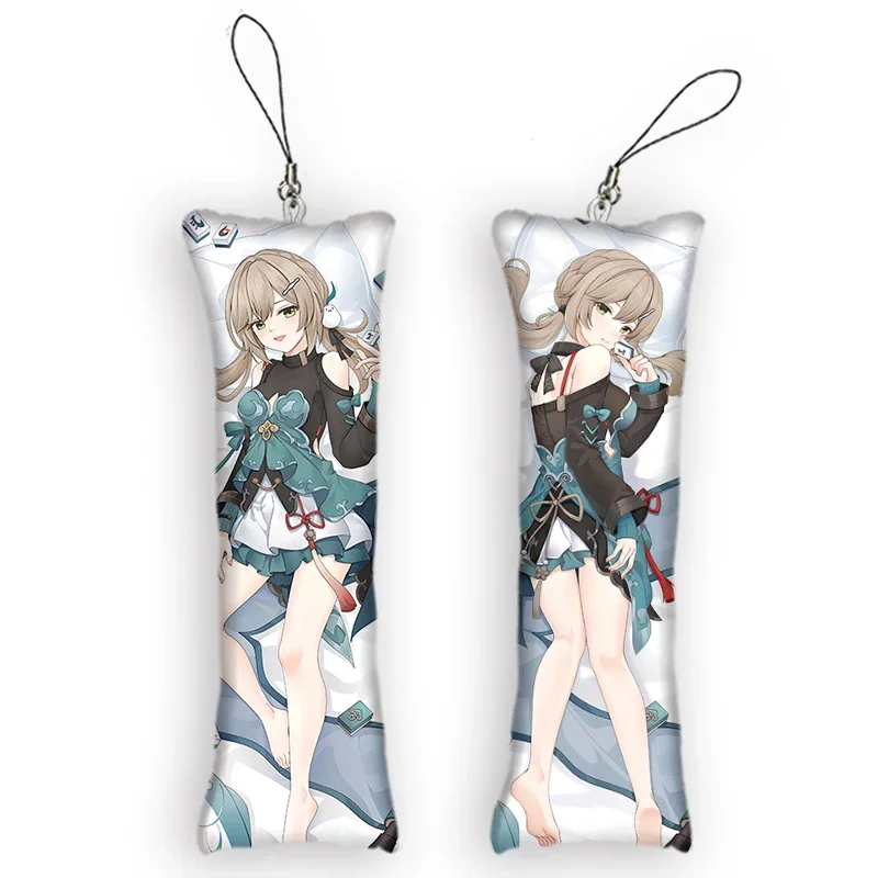 

New Fashion Honkai Star Rail Qingque Theme Character Mini Dakimakura Keychain Anime Kawaii 2-Sided Print Small Pillow