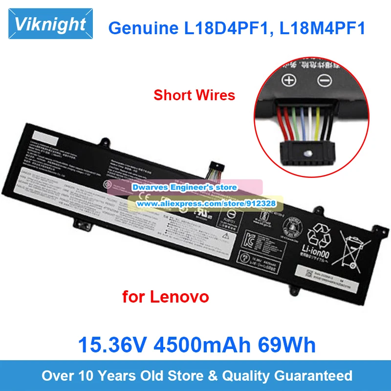 

Оригинальный аккумулятор L18D4PF1 L18M4PF1 15,36 В 4500 мАч 69 Втч для Lenovo IdeaPad S740-15IRH Yoga C940-15IRH 81TE S740-15IRH 81NX