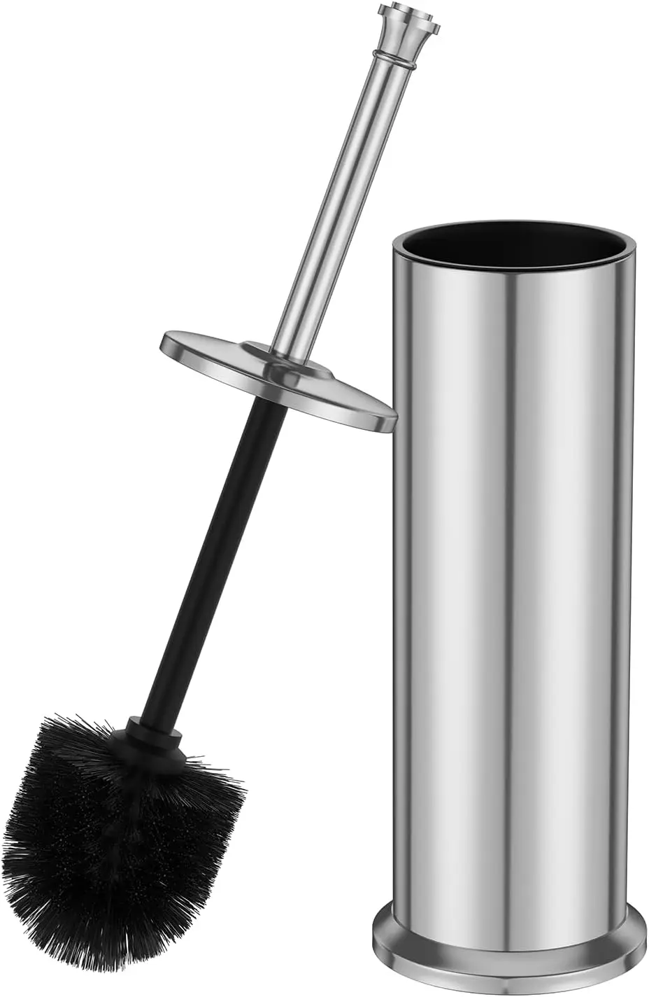

Long Handle Toilet Brush with Holder, Stainless Steel Heavy Duty Bowl Cleaner, Space Saving Bathroom Cleaning Tool