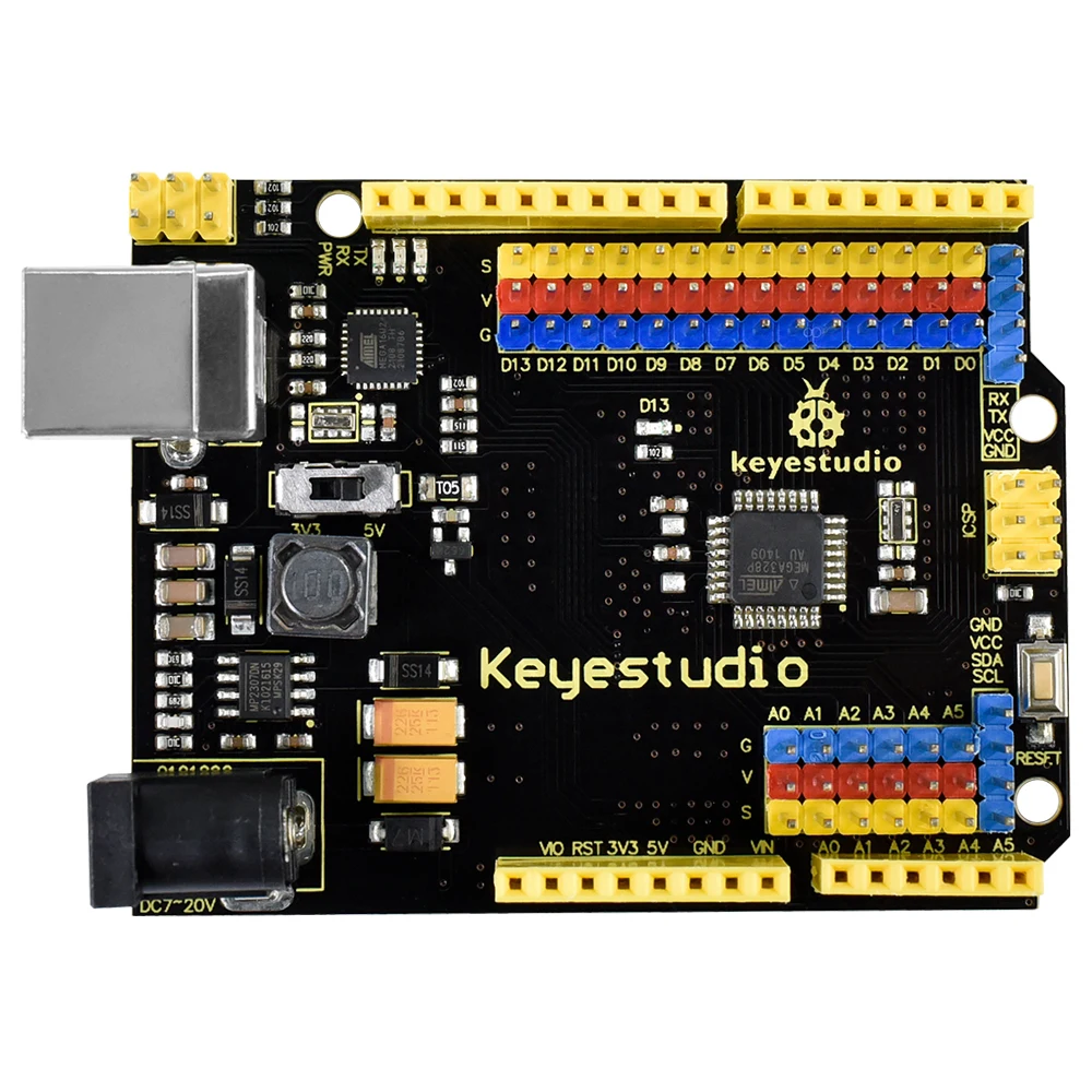 Keyestudio UNO With Pin Header Interface USB Cable Compatible With Arduino UNO R3 Board For Arduino Programing