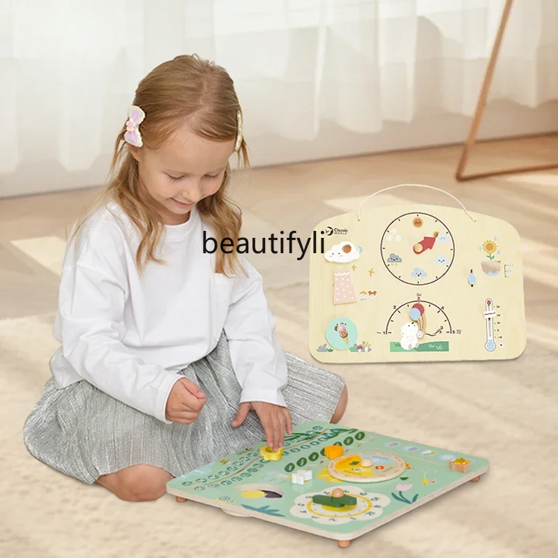 

Enlightenment busy board early education puzzle cognitive DIY handmade calendar weather puzzle board toy