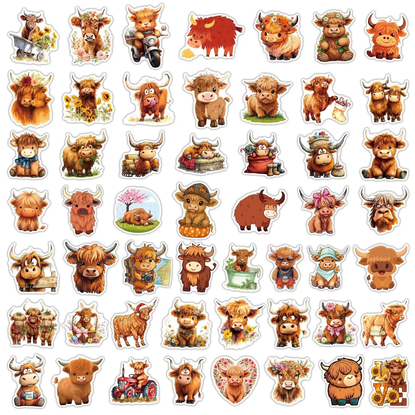 50 Adesivos Fofos de Yak: Dese - Kids Toys Cartoon Images avaliação e preço