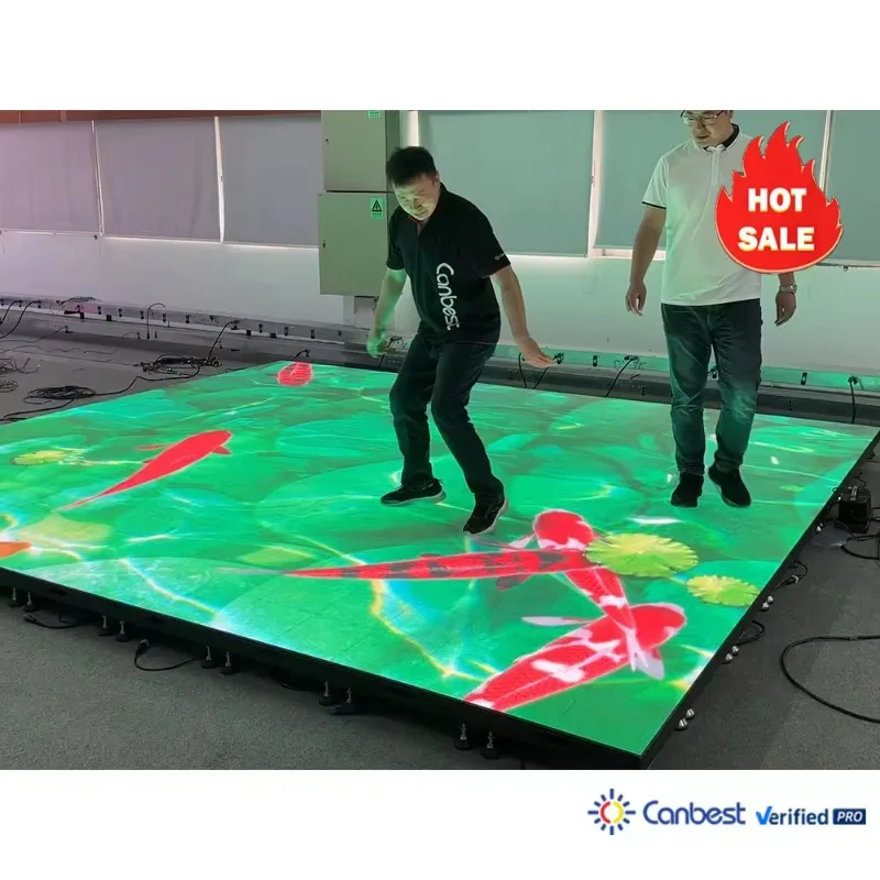 12Sqm Outdoor P3.90 P3.9mm Ip65 Modular 10X10 Giant Dance Floor Ce Led Panel 500 X 500 Screens Displays Videowall 100000 Hour