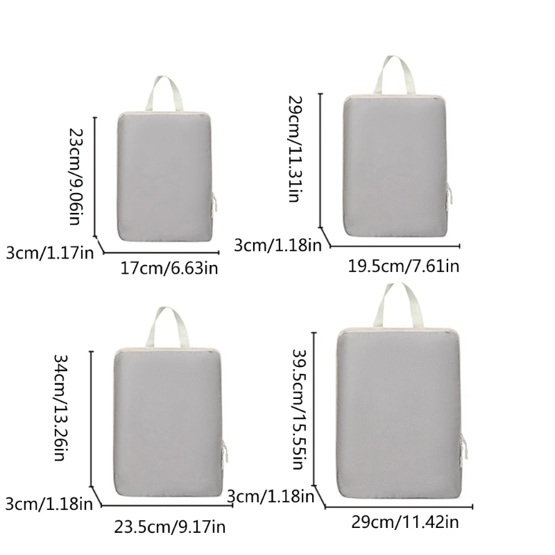 4Pcs/Set Luggage Packing Cube Extensible Luggage Cube Travel Essential E74B