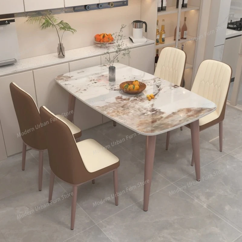 Gold Legs Dining Table Camping Tablecloths Glasse Marble Dining Table Waterproof Folding Set Sala Da Pranzo Home Furniture