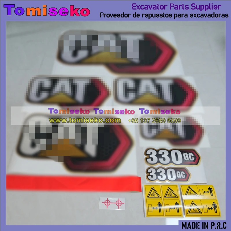 Sticker Decals Kit Fits For Fits Caterpillar CAT 330GC Excavator Full set Sticker model designation Parts