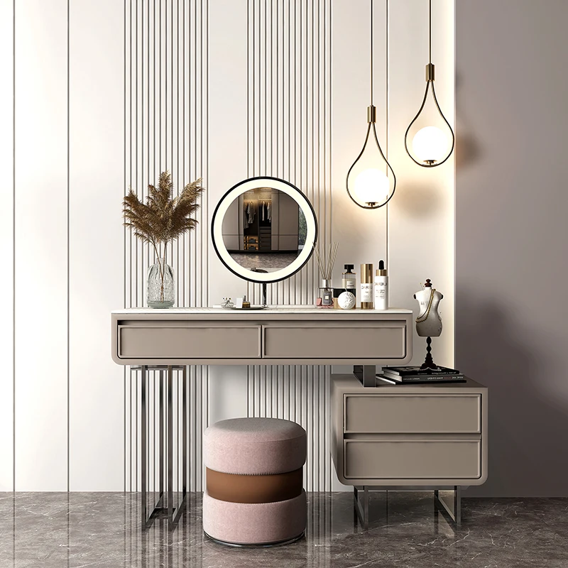 Storage Bedroom Dressing Table Mirror Console Cosmetic Wood Vanity Table Small Luxury Vanitys Para Maquillaje Home Furniture