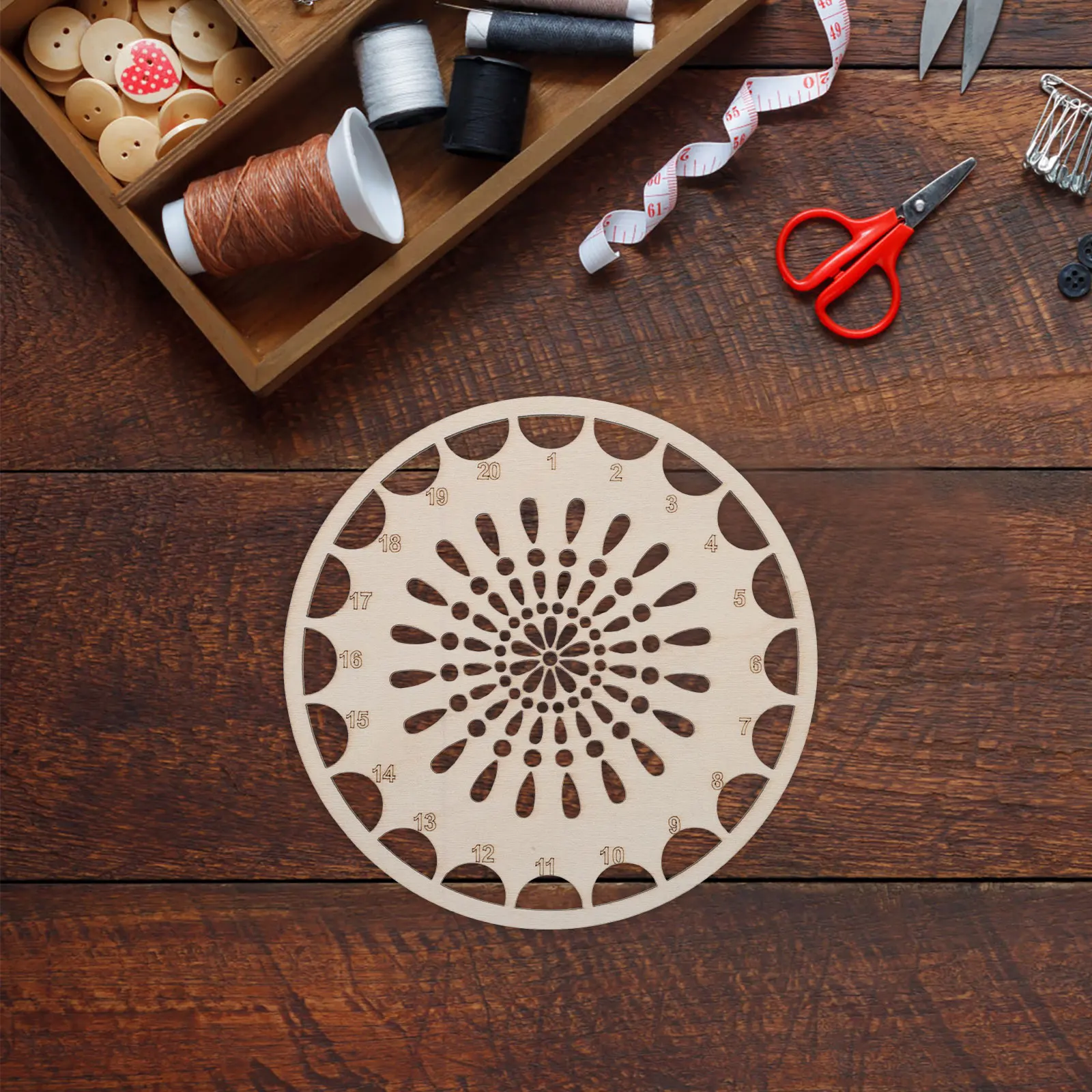 

3pcs Wooden Embroidery Thread Organizer Portable Cross Stitch Floss Storage Natural Material Craft Sewing Supplies Tool