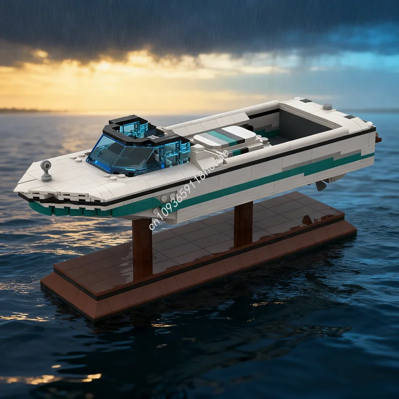 

844 шт. MOC Speed Boat Iconsed Модель Строительные Блоки Архитектура DIY Рождественские Подарки Креативная Идея Игрушка Образовательный Кирпич День Рождения