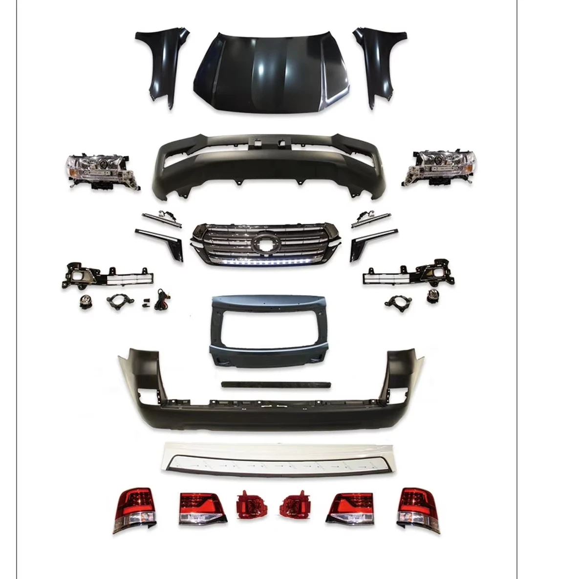 

Suitable for Land Cruiser LC200-08-15 Upgrade to 16-22 Vehicle Modification Upgrade Front and Rear Bumper Kit
