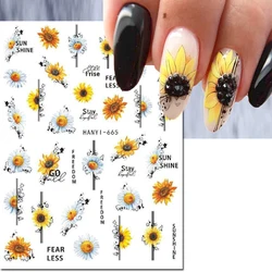 3d adesivos para nail art, design geométrico, margarida, girassóis, letras, sliders adesivos, decoração para manicure