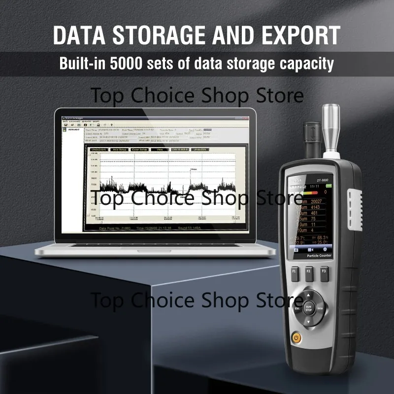 DT‑9881 Handheld Air Particle Counter With Camera HCHO CO PM Multi Size Air Quality Detector