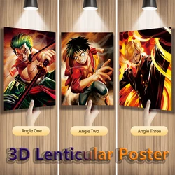 Anime One Piece 3D Lenticular Poster Zoro Luffy Sanji Flip Gradient Print Gifts Room Decor Wall Art(Without Frame)