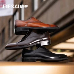 DESAI Männer Schuhe Marke Oxfords Echtes Leder Italienische Business Klassische Formale Männer Kleid Schuhe Für Männer Neue Design Schuhe