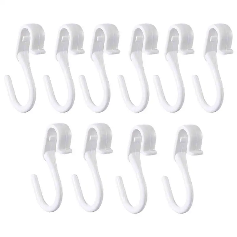 10pcs S Hooks Hanging Mini Plastic White S Shaped Utensils Clothes Towel Spoon Hangers Racks Hooks For Kitchen Bathroom Hooks