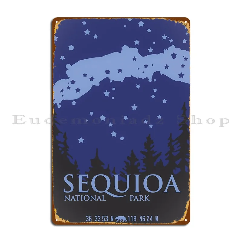 Sequoia National Park Metal Sign Pub Decoration Wall Mural Designing Garage Tin Sign Poster