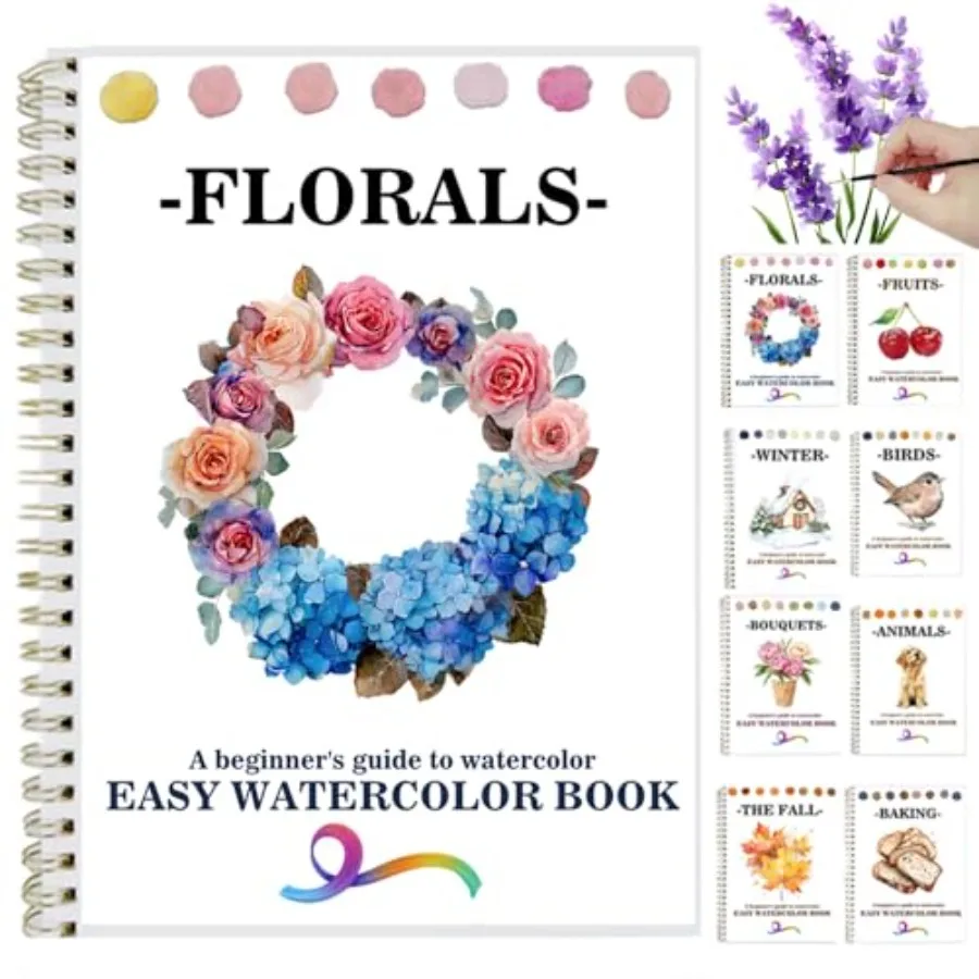 Watercolor Workbooks Coloring Book Beginner Friendly Painting Kit Easy Nature Scenes Paint Set Art Crafts for Creative Explorat