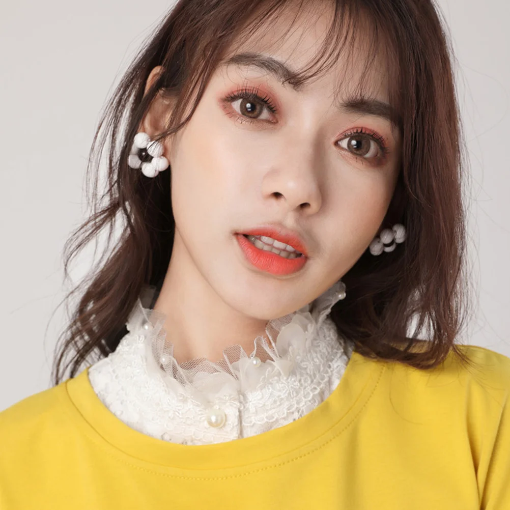 

Fashion Women Chiffon Fake Detachable Vest Style Ruffles Stand Collar Lightweight Skin-Friendly Breathable Comfortable Accessory