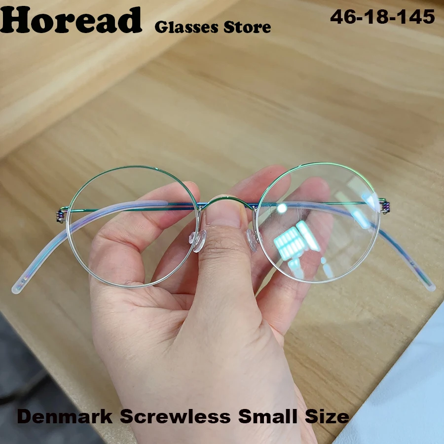 

Denmark Small Round Titanium Glasses Frame Men Women 130mm Brand Designer Ultralight Prescription Eyeglasses Korea Style Eyewear