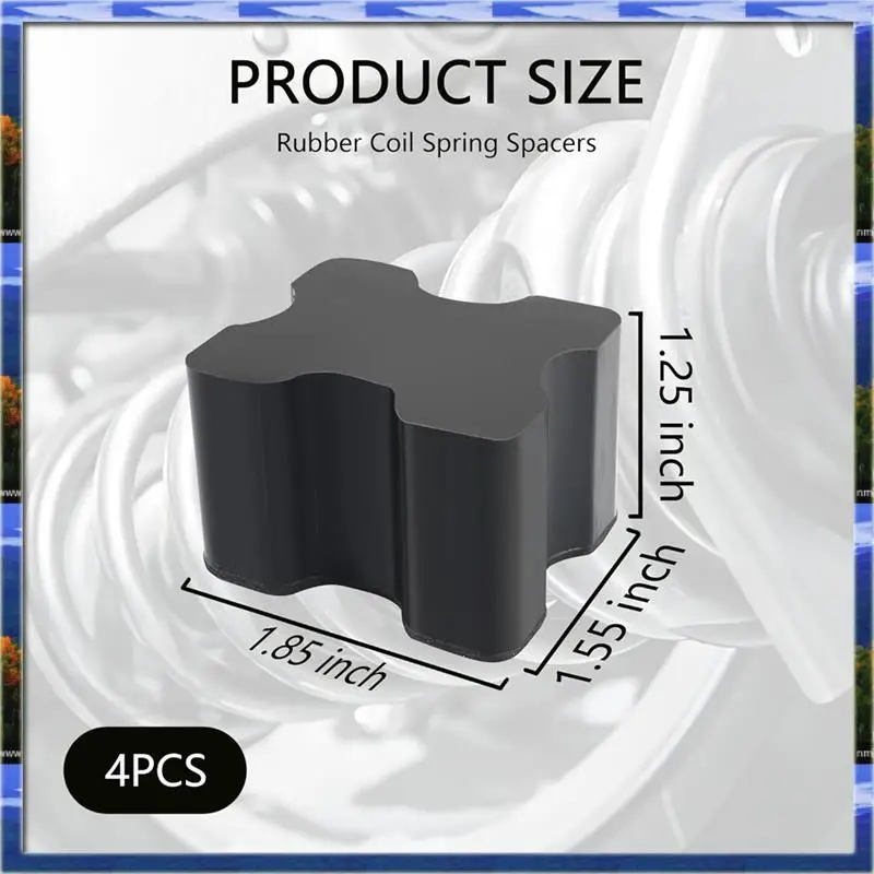 Kit de reforço de mola helicoidal frontal, 4 peças, espaçadores de mola helicoidal de borracha para serviço pesado para elevador de mola helicoidal de 1 a 1,5 polegadas