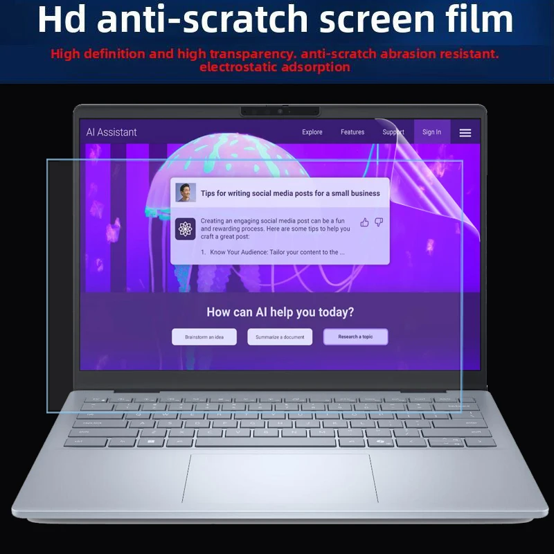 For New  Dell 14 Plus DB14250 DB14255 Silicone keyboard protective film 14-inch Laptop screen film HD anti-blue toughened film