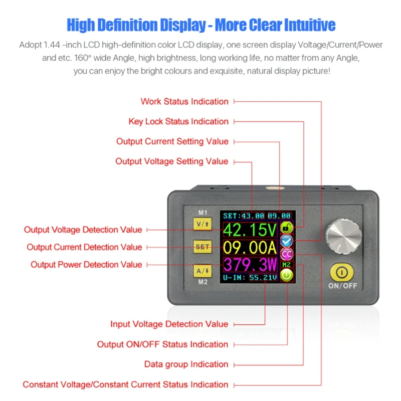 New DPS5020 Constant Voltage Current DC- DC Step-Down Communication Power Supply Buck Voltage Converter LCD Voltmeter