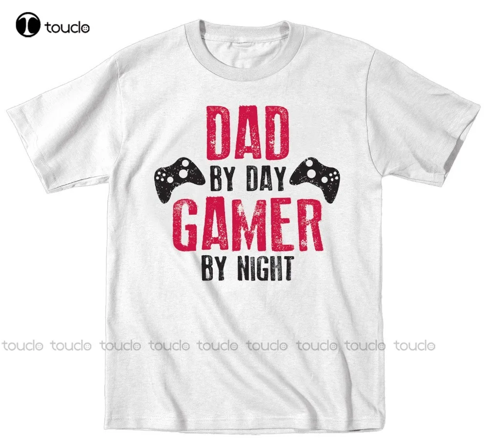 Men'S Fashion Short Sleeved Camisetas Dad By Day Gamer By Night Gaming Controller Console Novelty Men'S T-Shirt Tee Xs-5Xl