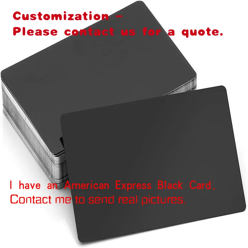 custom.Blank Black Membership Card Laser Metal Aluminum Alloy Business Card Sublimation Promotional Signs
