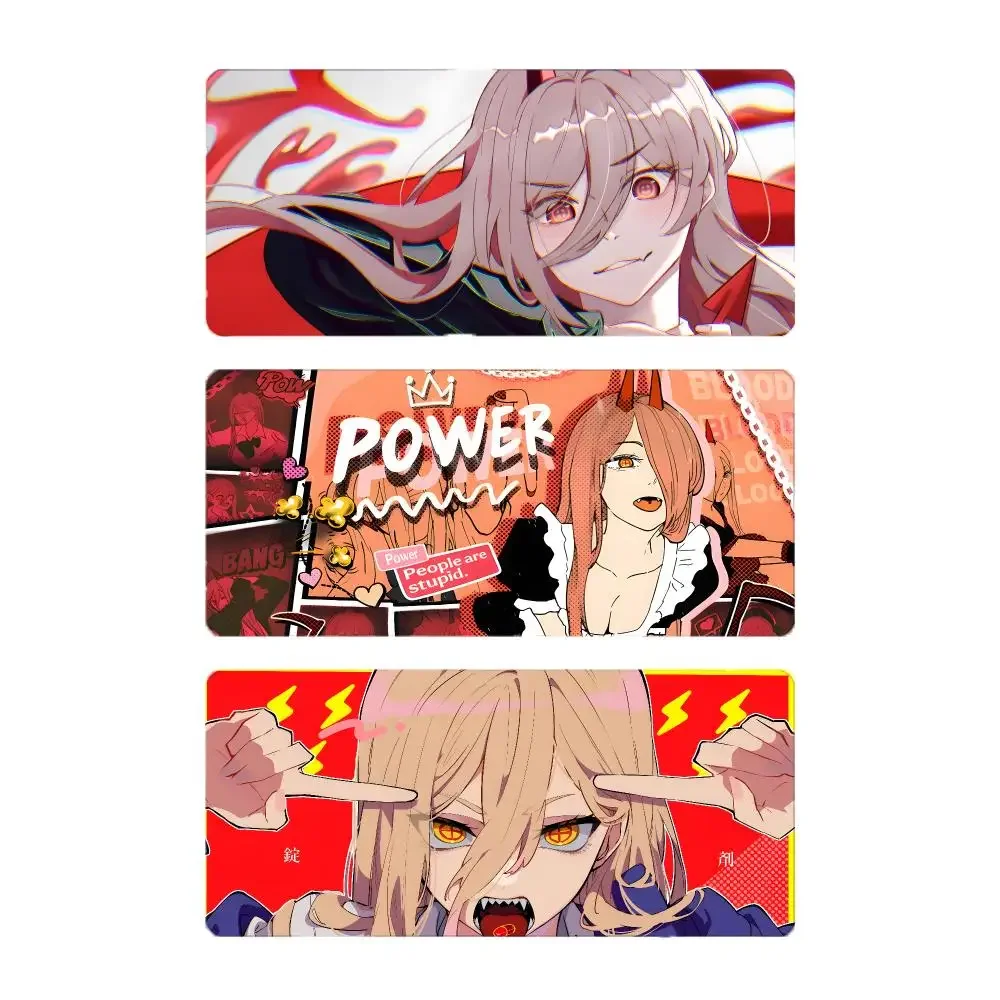 Anime Character Chainsaw Man Power Mouse Pad Large Gaming Mousepad with Stitched Edges Thickened Desk Mat PC