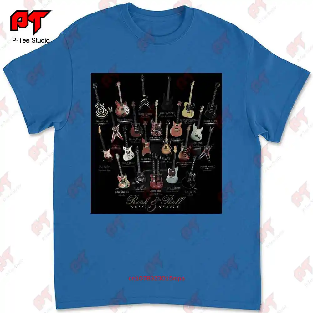 เสื้อยืดร็อคแอนด์โรลกีตาร์ Heaven Slash BB King angus Young Steve Vai Paul stna