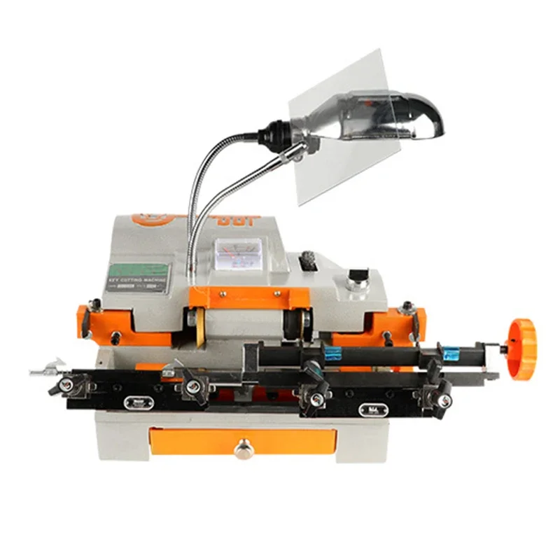 Mesin kunci berkepala ganda 220V/110V, mesin duplikasi kunci tepat pisau ganda Manual mesin kunci Horizontal TH-001