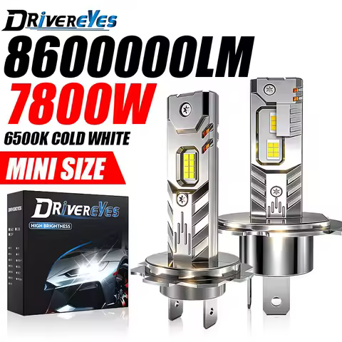 7800W H7 H4 H1 LED Headlight CANBUS H8 H11 9005 HB3 9006 HB4 Lights Mini Lamp 1:1 Size Wireless Fog Light Plug&amp;Play 6500K 2PCS