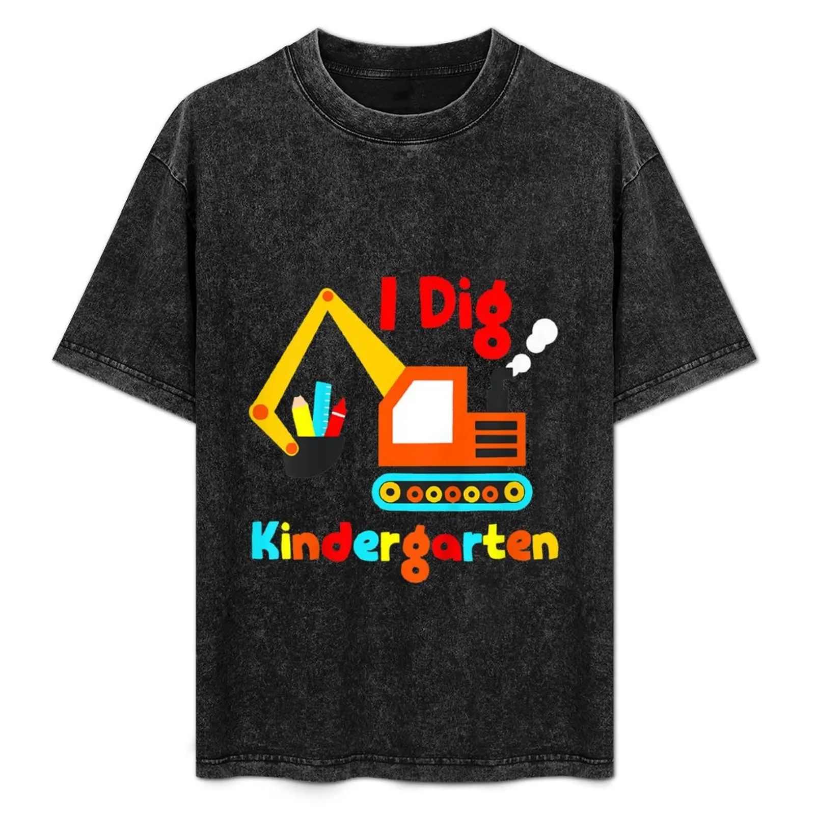

Kids I Dig Kindergarten Truck Back to School T-Shirt Urban Casual Loose Fit Tee