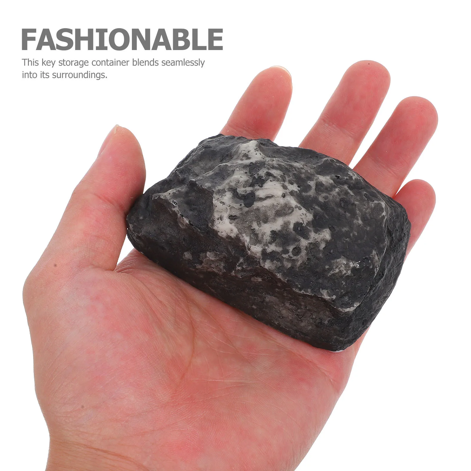 صندوق مفاتيح حجري ملون بالحبر صخرة مزيفة لإخفاء المفاتيح في الهواء الطلق حاوية تخزين سرية مقاومة للماء حامل راتينج واقعي