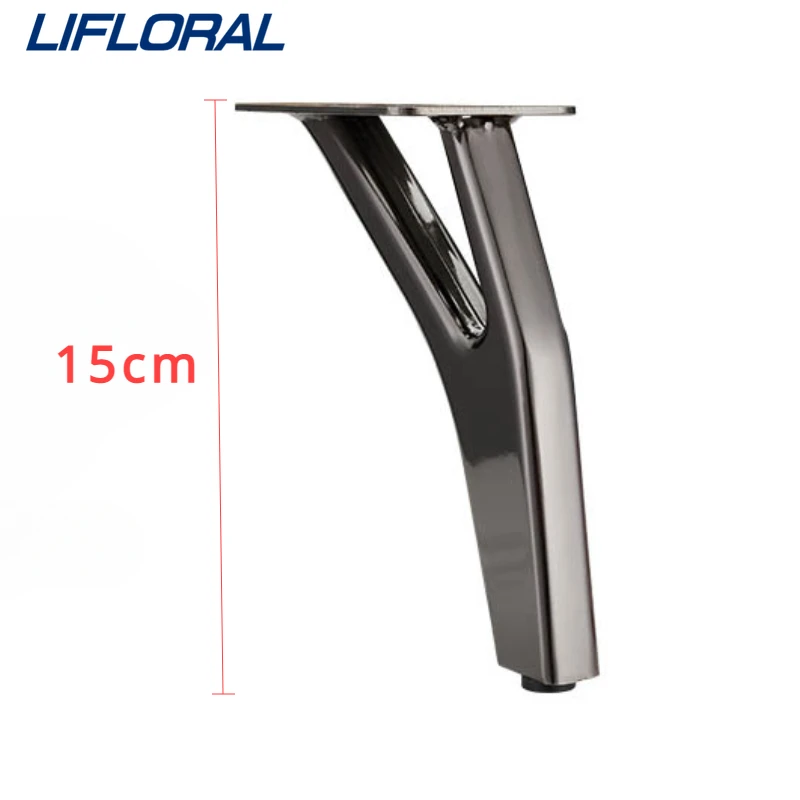 4pcs 15cm Y-Shape Metal Furniture Legs Modern Replacements Feet Heavy Duty Tapered Table Sofa Legs Couch Decorative Leg