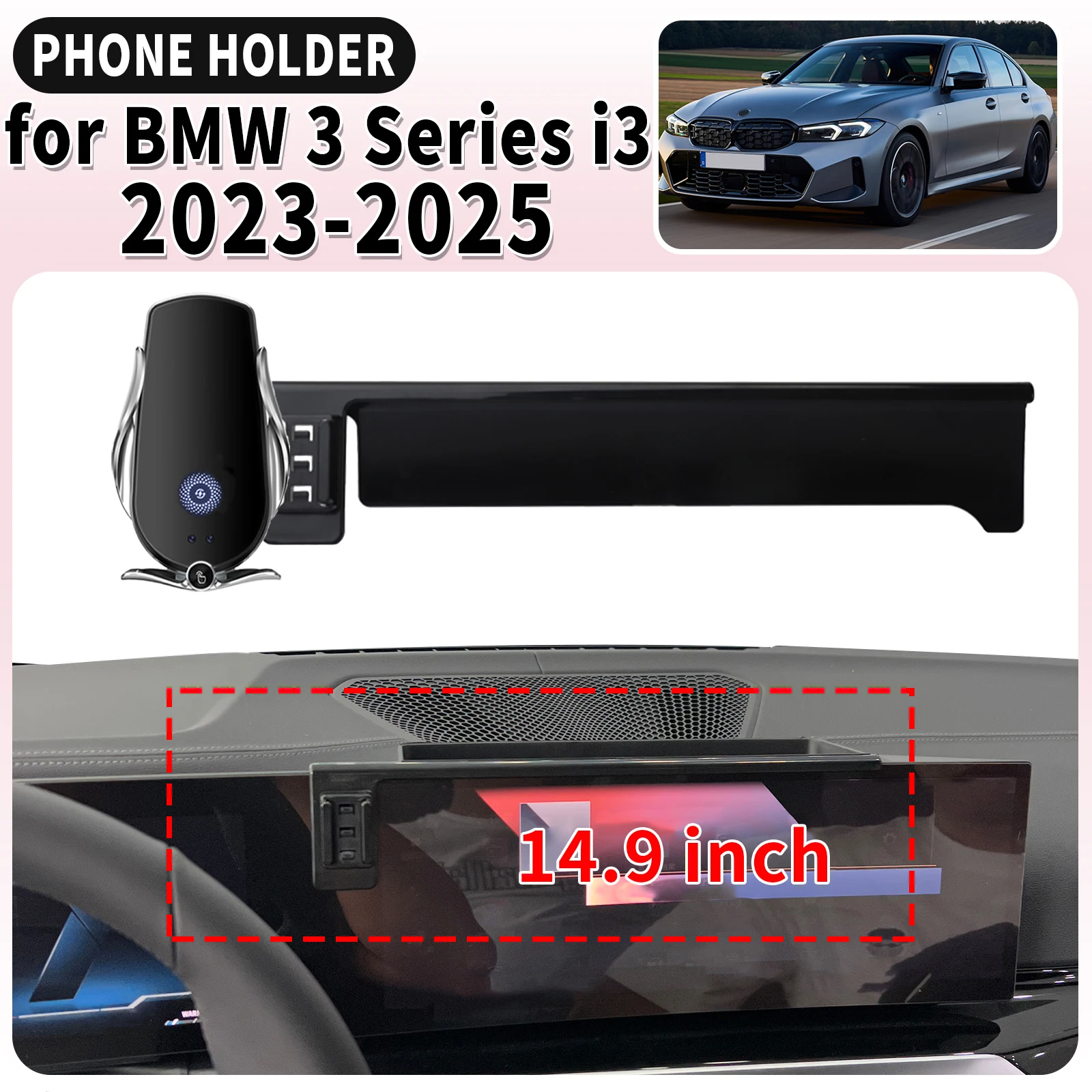 

fit for BMW 3 Series i3 2023 2024 2025 Screen Base Mount Phone Holder Dedicated Clip-On Navigation Bracket Car​​ accessoires