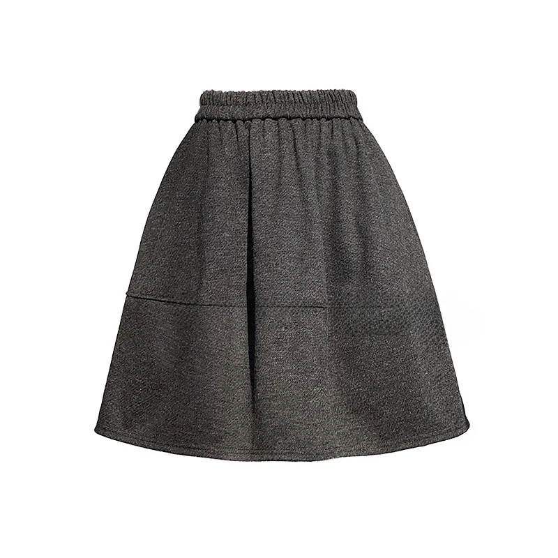 Thiened الصوفية ألف خط تنورة المرأة الخريف الشتاء جديد منتفخ تنورة عالية الخصر ميدي تنورة ort تنورة الكورية Sle