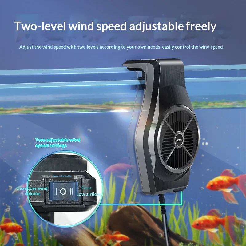 

Aquarium Temperature Controller with Cooling Fan - Auto Thermostat & Quiet Chiller for Fish Tank & Coral Reef (CE)