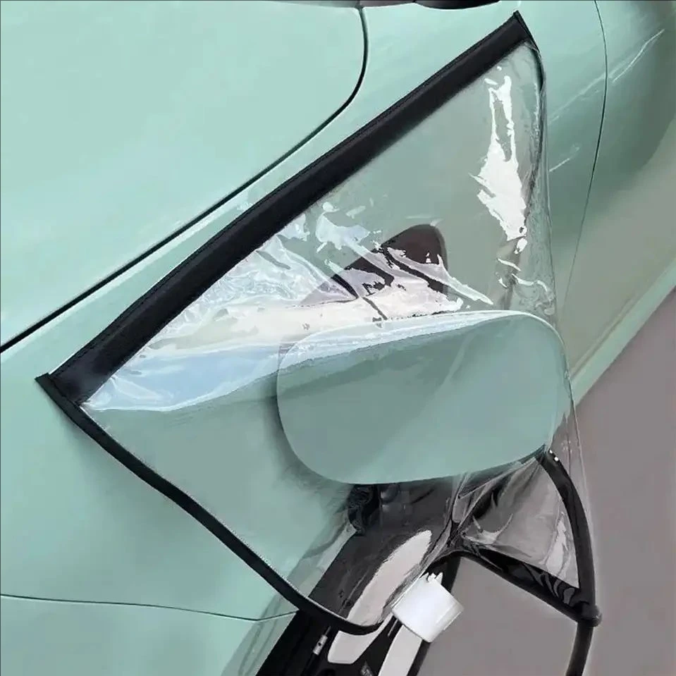 Car Charging Port Rain Cover, EV Charger Plug Cover Magnet Transparent Cover For Electric Vehicle Waterproof Outdoor Charging