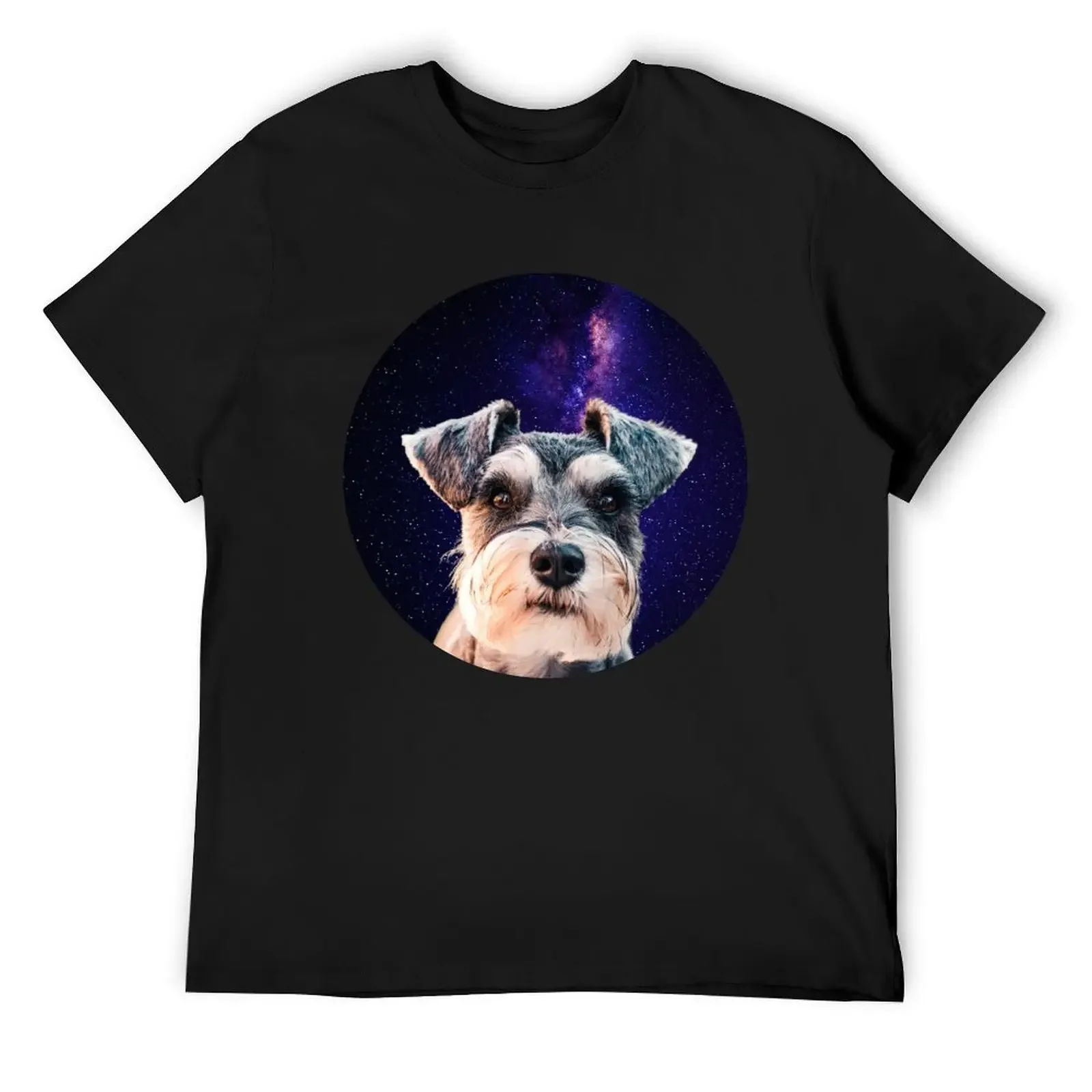 funny miniature schnauzer lover face dog galaxy T-Shirt rapper graphic tees vintage clothes shirts men