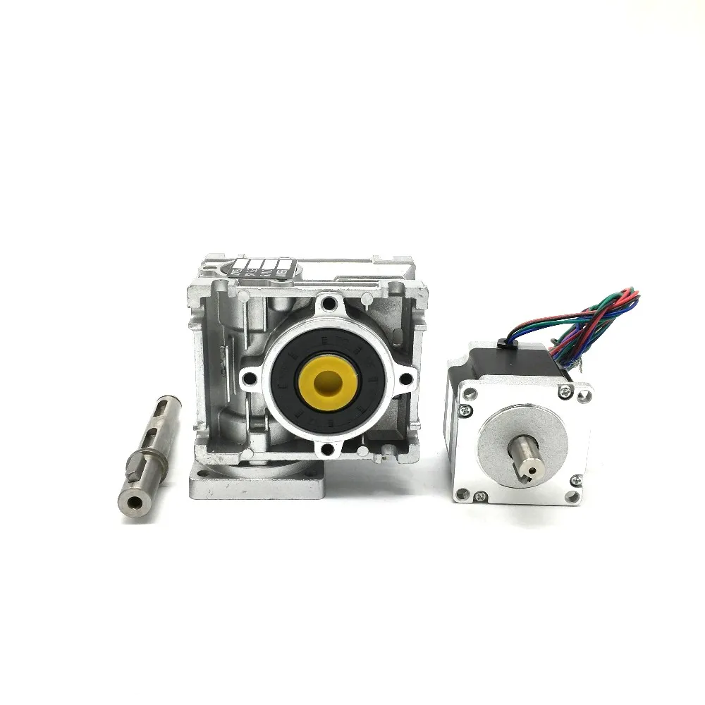 5:1 Worm Gearbox NMRV030 Speed Reducer 90 Degree Worm Reducer Nema23 1.2Nm Stepper Motor Reducer Kit for CNC Router