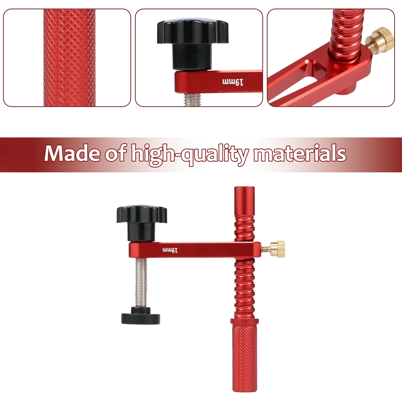 2PCS/Set Bench Dog Clamp 3/4 inch Dog Hole Clamps for Woodworking Adjustable Aluminum Alloy Quick Acting Dog Clamp for MFT Table