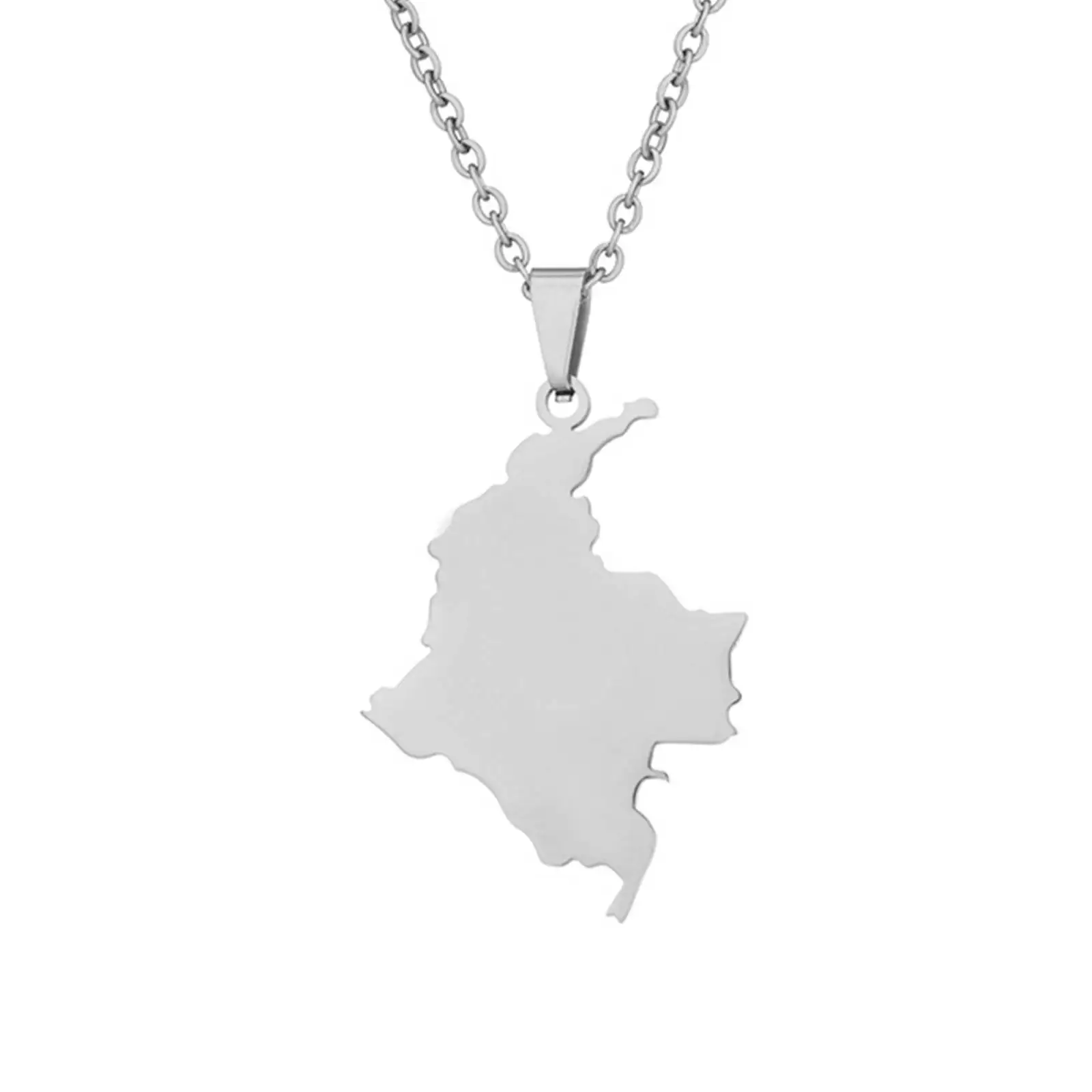 Kolumbien-Karte Anhänger Halskette Edelstahl Ethnischer Schmuck Geschenk für Männer und Frauen – Detail 2