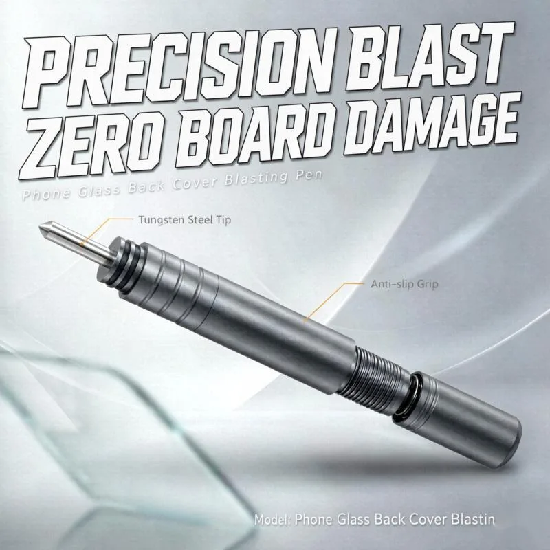 Phone Back Glass Blasting Pen Spring Loaded Tungsten Steel Impact Tip Rotatable Tail for Rear Camera Glass  Back Cover Removal